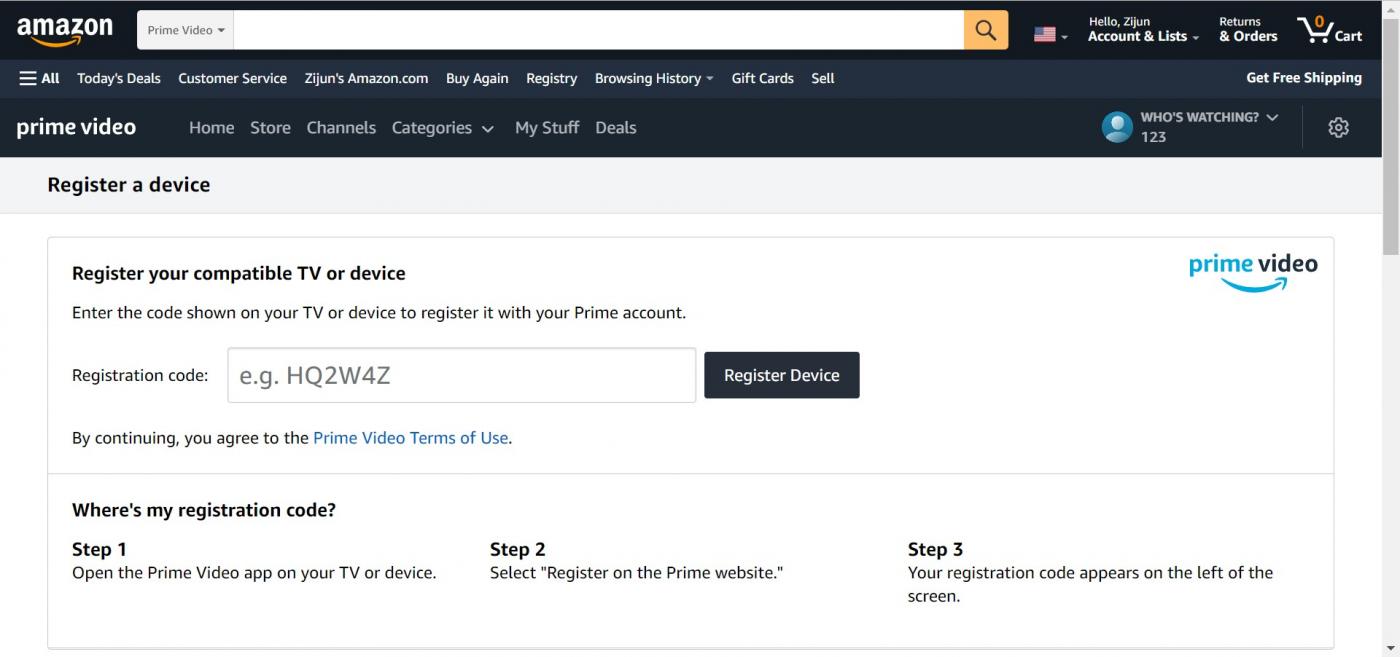 How To Register For Amazon Prime Video On Amazon Com Mytv